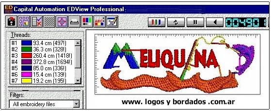 Para efectuar el bordado necesitamos crear una matriz de bordado del diseo, que es un servicio cuyo costo oscila entre 35 y 45 pesos, dependiendo de la complejidad del diseo y es por nica vez por cada diseo.